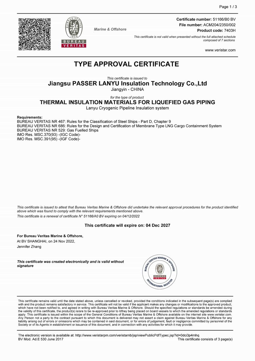 BV-PIPE INSULATION TYPE APPROVAL CERTIFICATE rev02